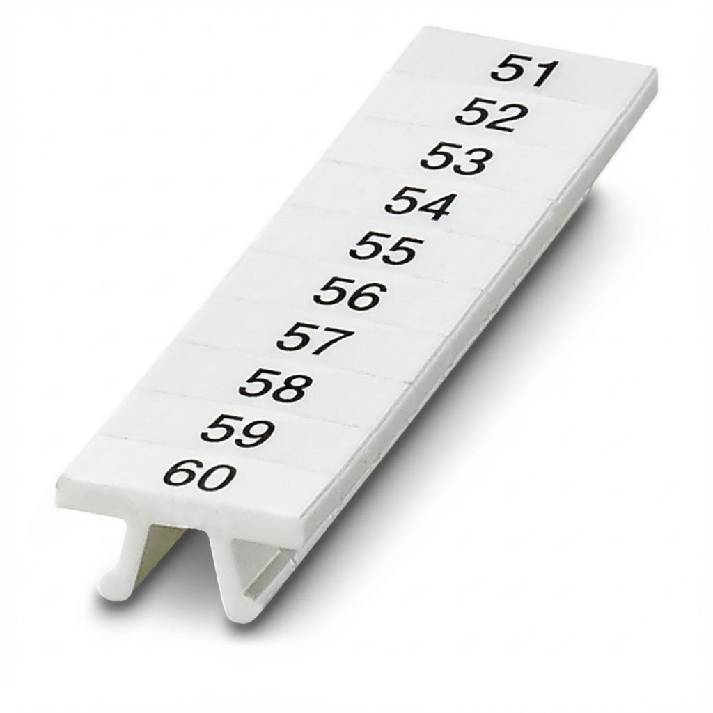 ПМК 4,ВЕРТ: 51-60, Шильдик маркировочный в составе полосок (по 10 шильдиков)