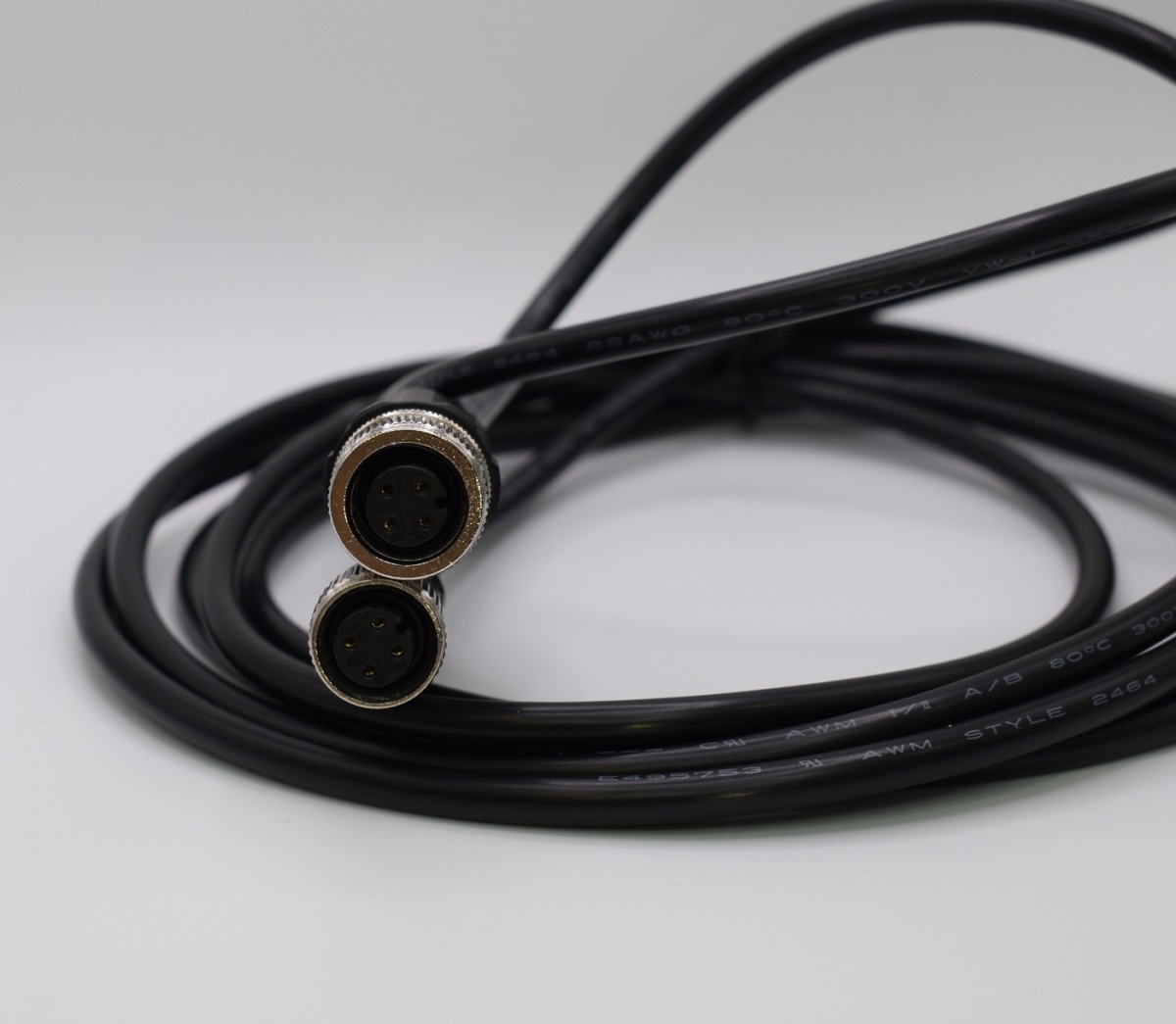 Кабель M12;кодировка 4A;гнездовой/штыревой;3000 мм;прямой;ПВХ;черный, Сбора кабельная M12