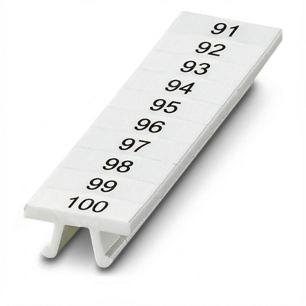 ПМК 4,ВЕРТ: 91-100, Шильдик маркировочный в составе полосок (по 10 шильдиков)