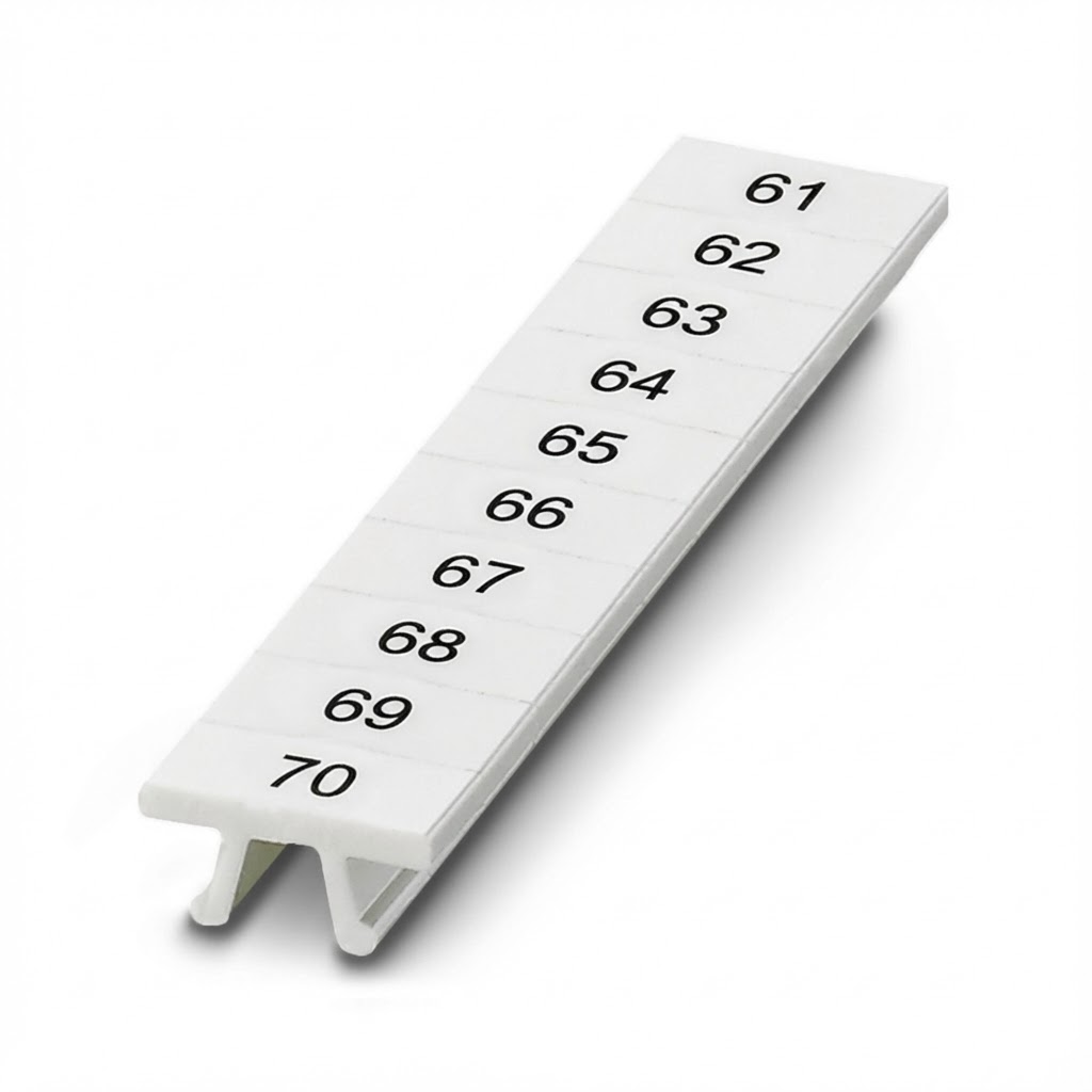 ПМК 5,ВЕРТ: 61-70, Шильдик маркировочный в составе полосок (по 10 шильдиков)