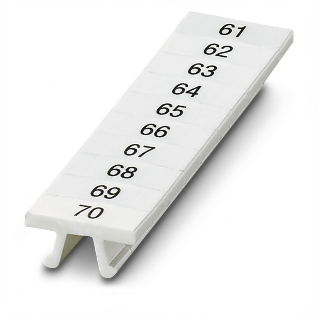ПМК 4,ВЕРТ: 61-70, Шильдик маркировочный в составе полосок (по 10 шильдиков)