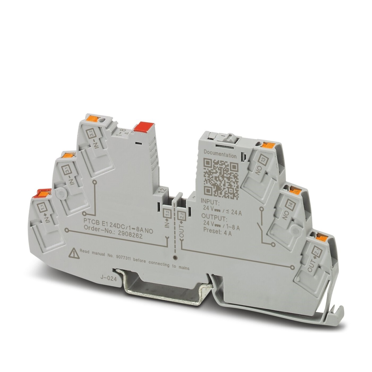 PTCB E1 24DC/1-8A NO, Электронный защитный выключатель