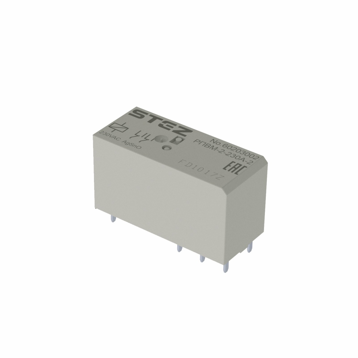 РПВМ-2-230A-2, Реле вставное, 2 контакта