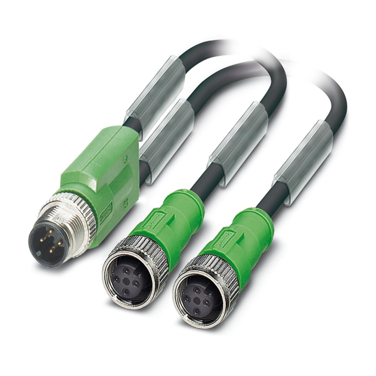 SAC-3P-M12Y/2X0,6-PUR/M12FS B, Кабель для датчика / исполнительного элемента