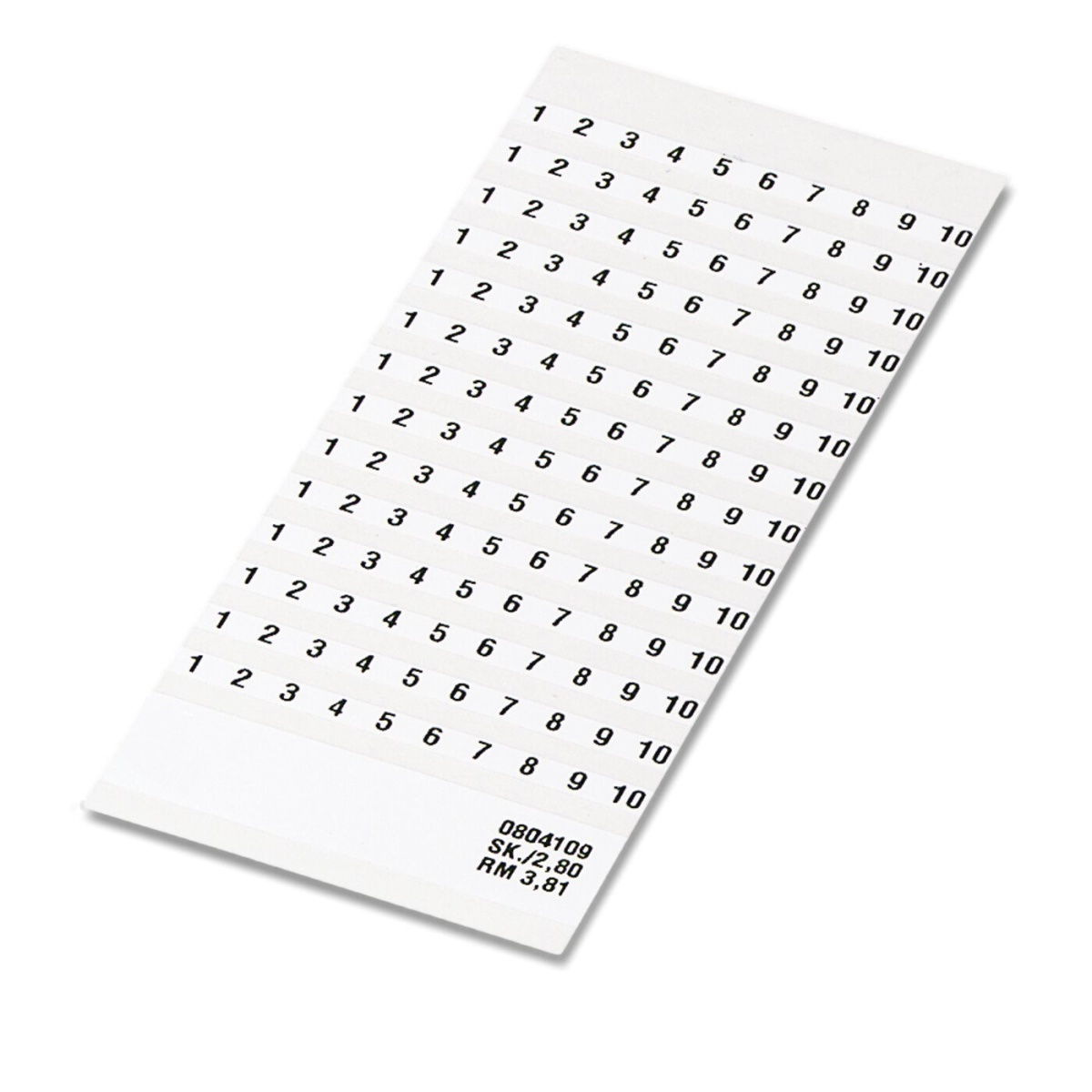 SK  3,81/2,8:FORTL.ZAHLEN 1-10, Маркировка для клеммных модулей