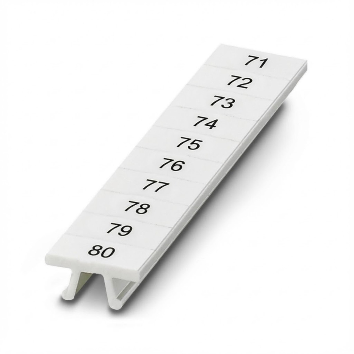 ПМК 5,ВЕРТ: 71-80, Шильдик маркировочный в составе полосок (по 10 шильдиков)