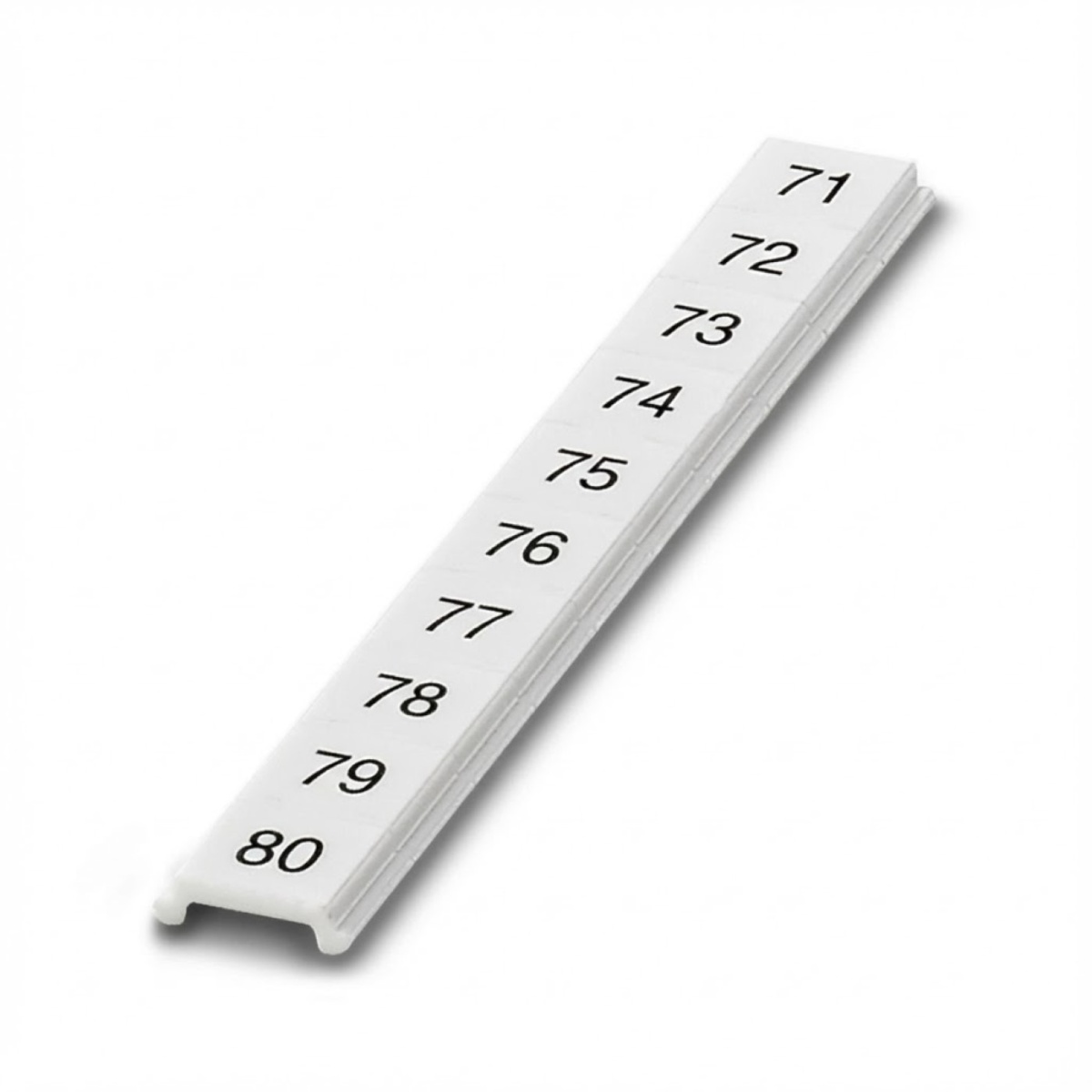 ПМКП 5,ВЕРТ: 71-80, Шильдик маркировочный в составе полосок (по 10 шильдиков в полоске, 10 полосок в пластине)