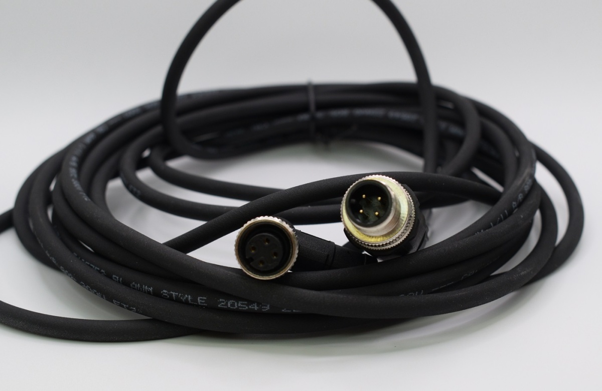 Кабель M12;кодировка 4A;гнездовой/штыревой;10000 мм;прямой;полиуретан;черный, Сбора кабельная M12