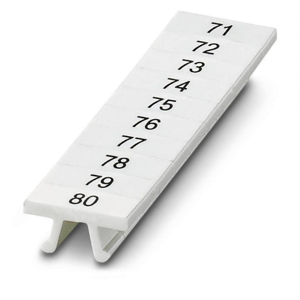 ПМК 4,ВЕРТ: 71-80, Шильдик маркировочный в составе полосок (по 10 шильдиков)