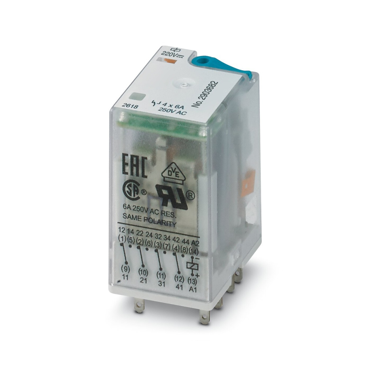 REL-IR4/LDP-220DC/4X21, Одиночное реле