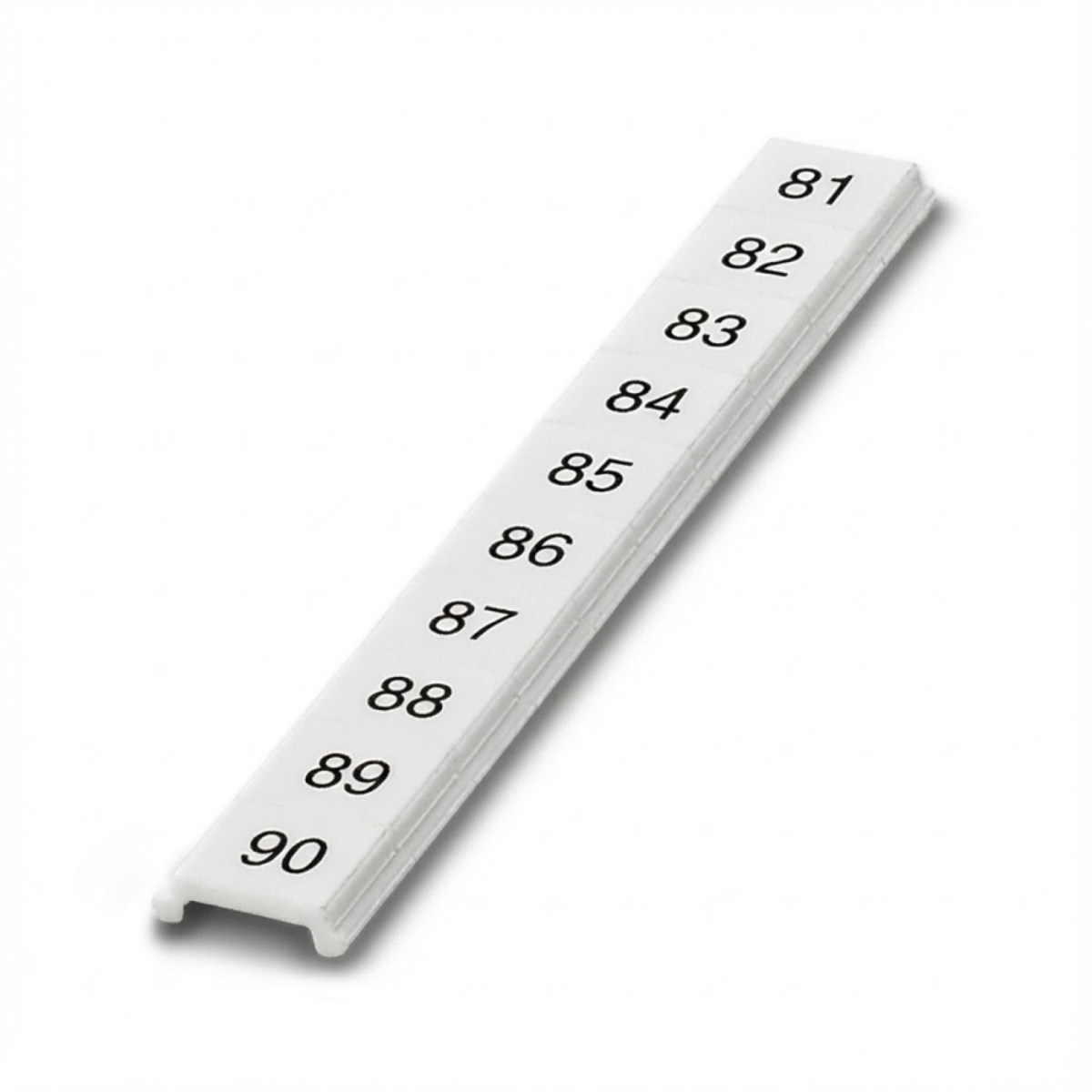 ПМКП 5,ВЕРТ: 81-90, Шильдик маркировочный в составе полосок (по 10 шильдиков в полоске, 10 полосок в пластине)