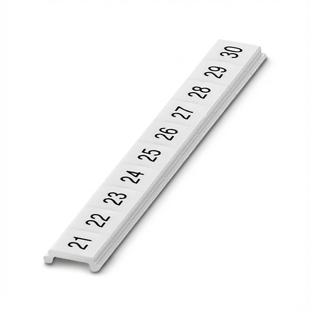 ПМКП 5,ГОРИЗ: 21-30, Шильдик маркировочный в составе полосок (по 10 шильдиков в полоске, 10 полосок в пластине)