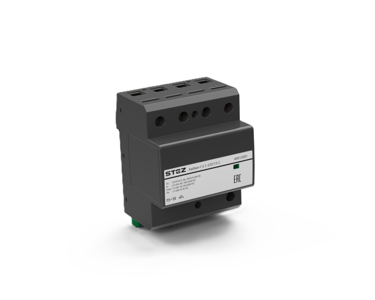 АвИмп-I-3.1-320/15-С, УЗИП класса 1+2, 3 фазы, N, PE
