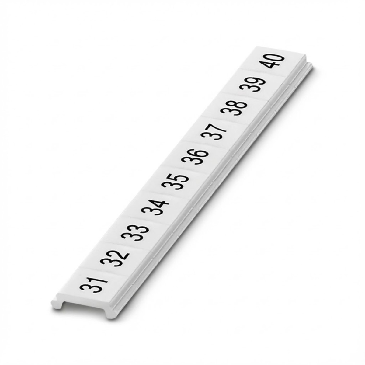 ПМКП 5,ГОРИЗ: 31-40, Шильдик маркировочный в составе полосок (по 10 шильдиков в полоске, 10 полосок в пластине)