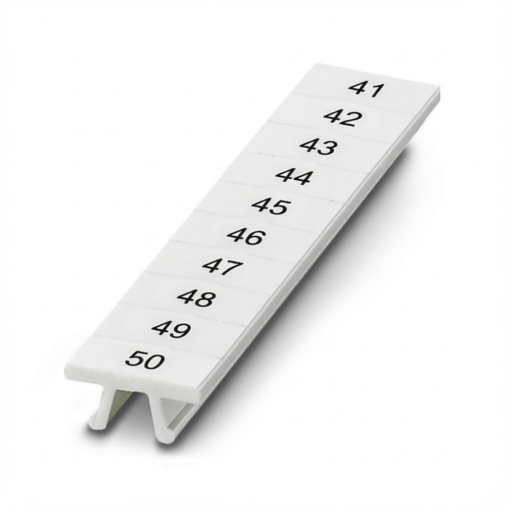 ПМК 5,ВЕРТ: 41-50, Шильдик маркировочный в составе полосок (по 10 шильдиков)