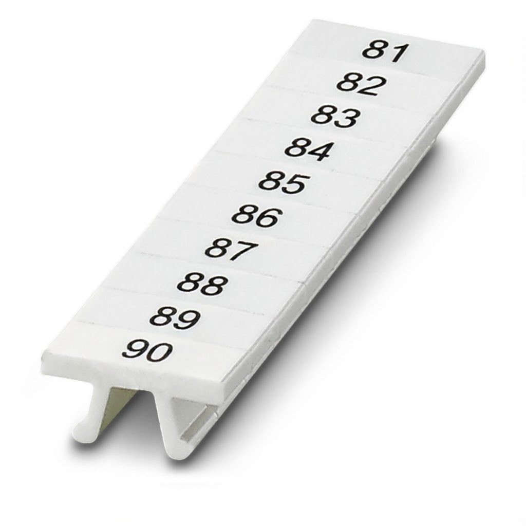 ПМК 4,ВЕРТ: 81-90, Шильдик маркировочный в составе полосок (по 10 шильдиков)